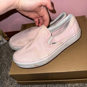 Vans Light Pink Canvas Slip-Ons